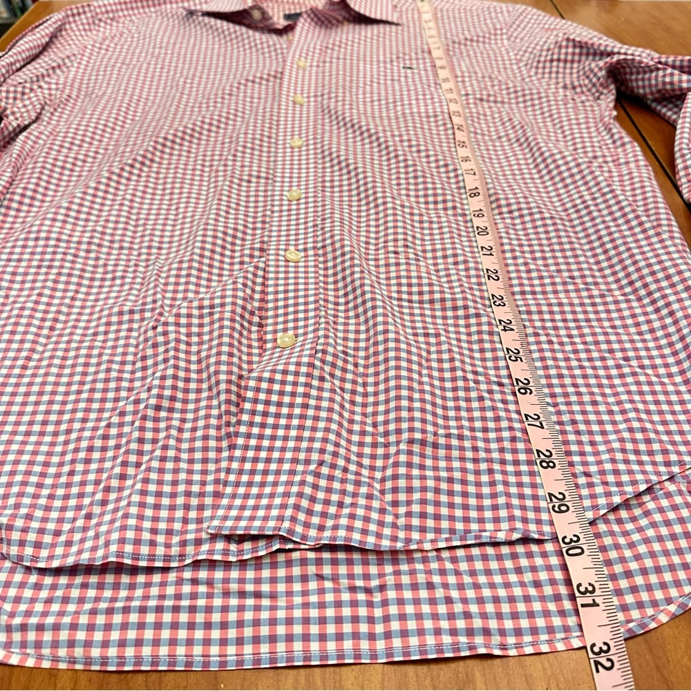 Vineyard Vines Mens Pink Blue Checkered Shirt Large Classic Tucker Preppy - Picture 5 of 5
